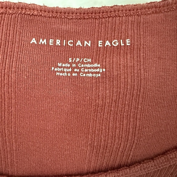 American Eagle Outfitters Pink Crop T-Shirt Fitted - Picture 2 of 6